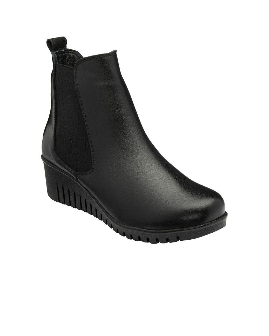 Lotus Black Dresden Ankle Boots