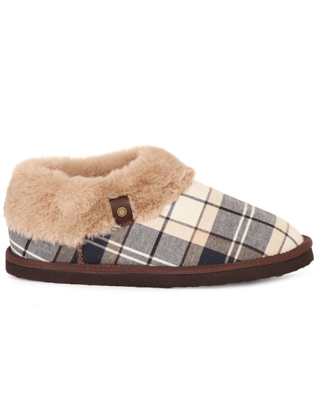 Barbour Pink Eloise Tartan Bootie Slippers