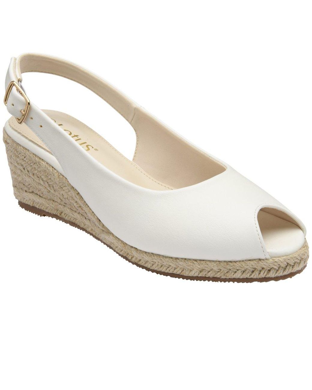 Lotus White Gabriella Wedge Sandals