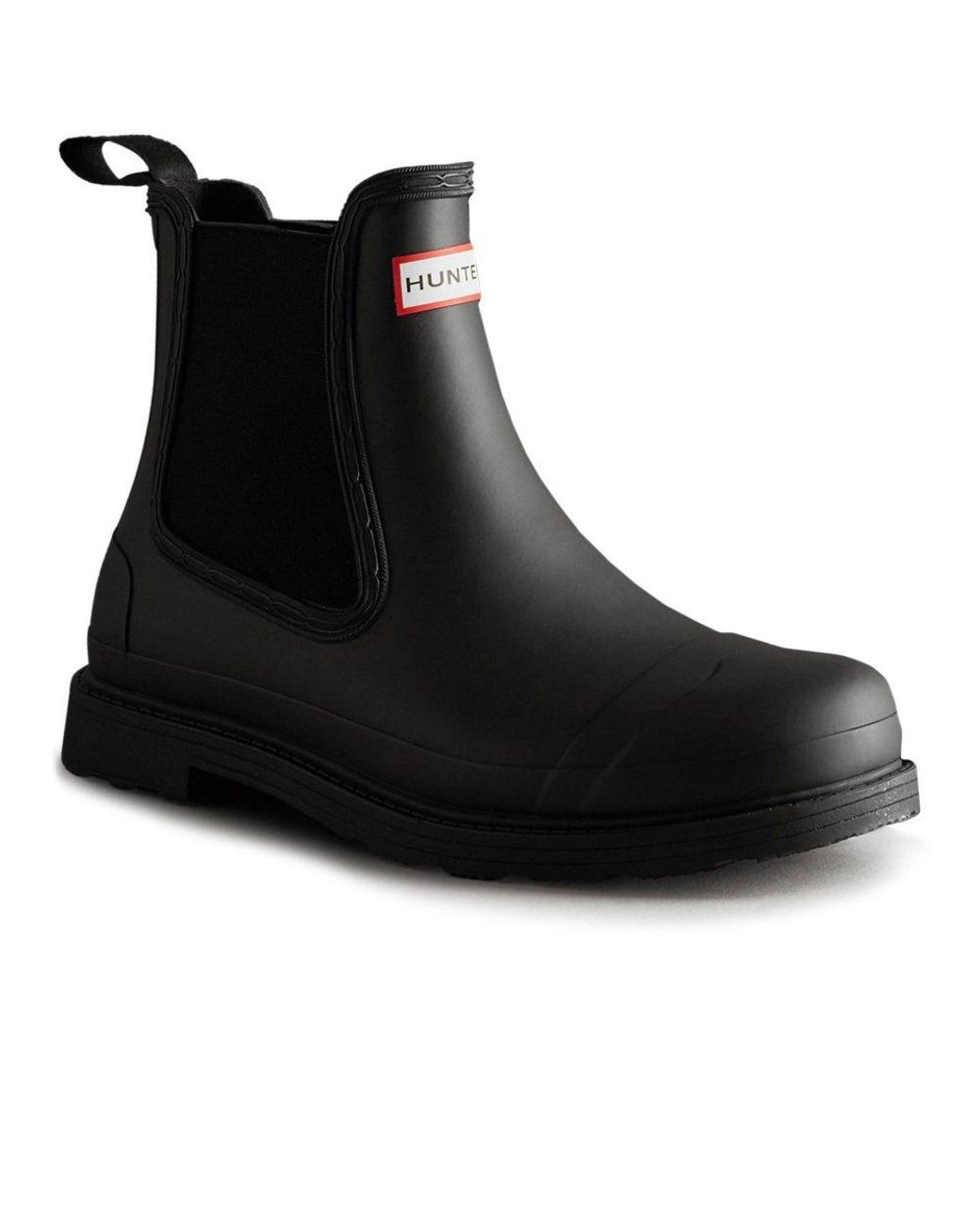 Hunter Black Commando Chelsea Wellingtons Size: 7 for men