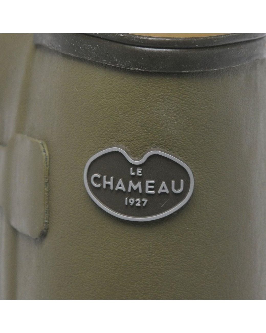 Le Chameau Green Chasseur Cuir Wellingtons for men