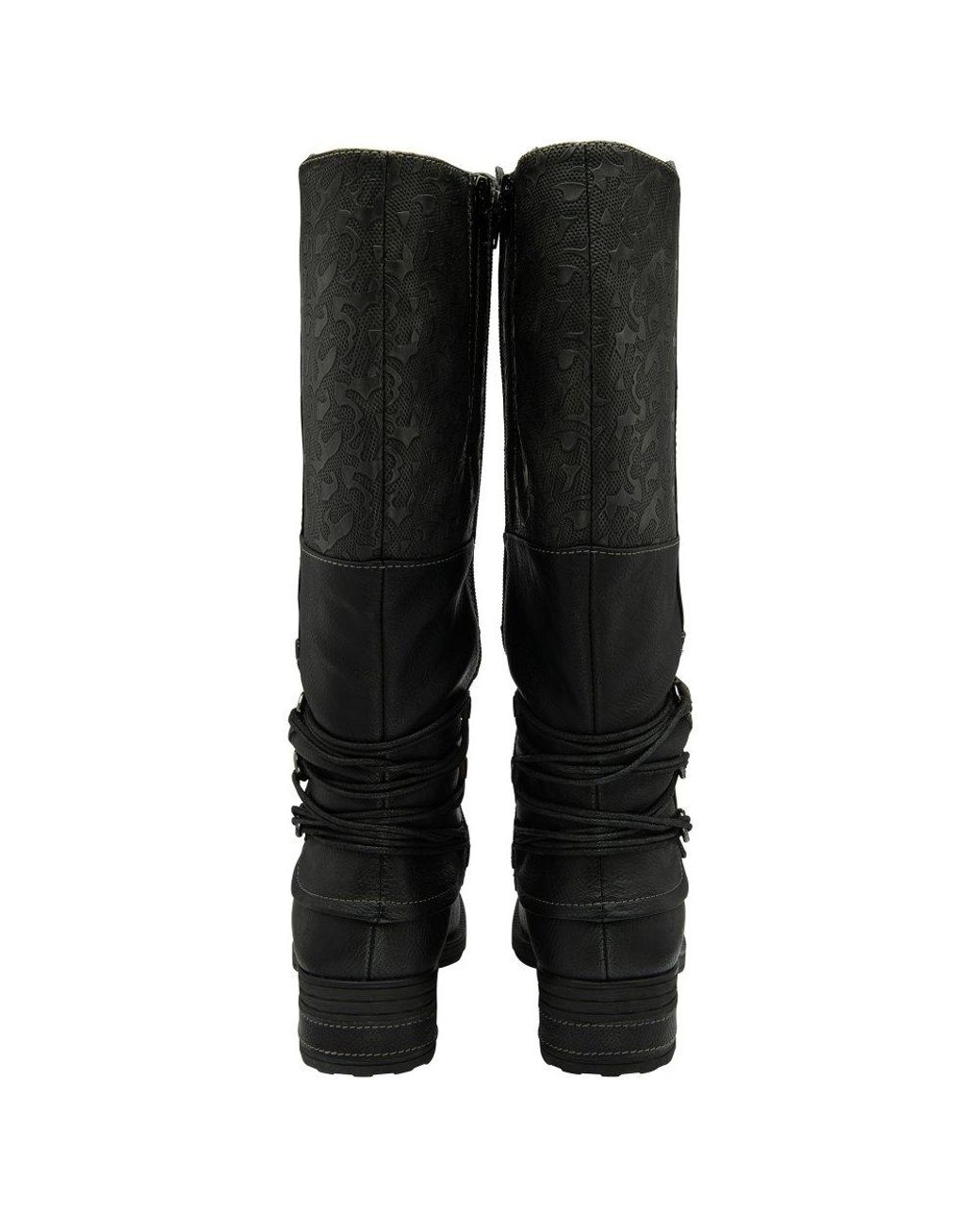 Lotus Black Kenza Knee High Boots