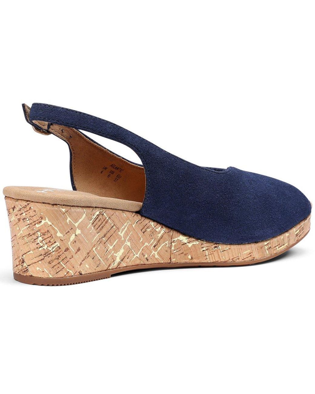 Hotter Blue Atlantic Wedge Sandals