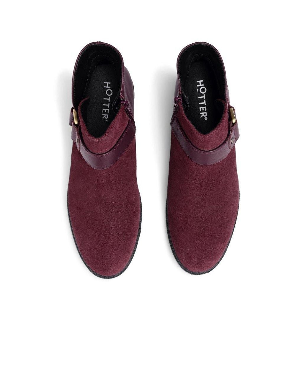 Hotter Purple Linton Wide Fit Ankle Boots