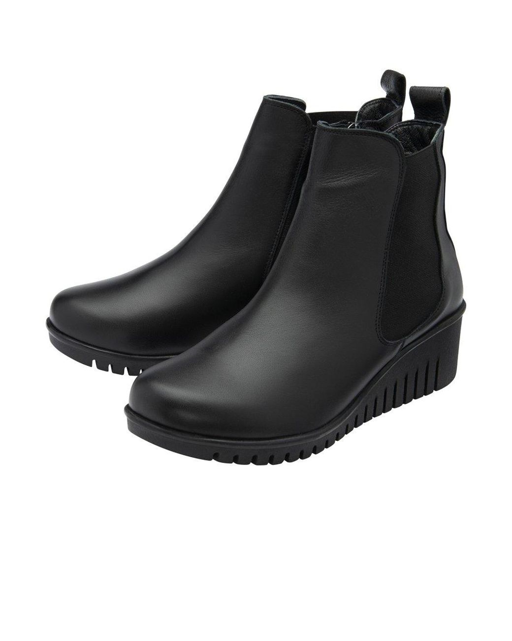 Lotus Black Dresden Ankle Boots