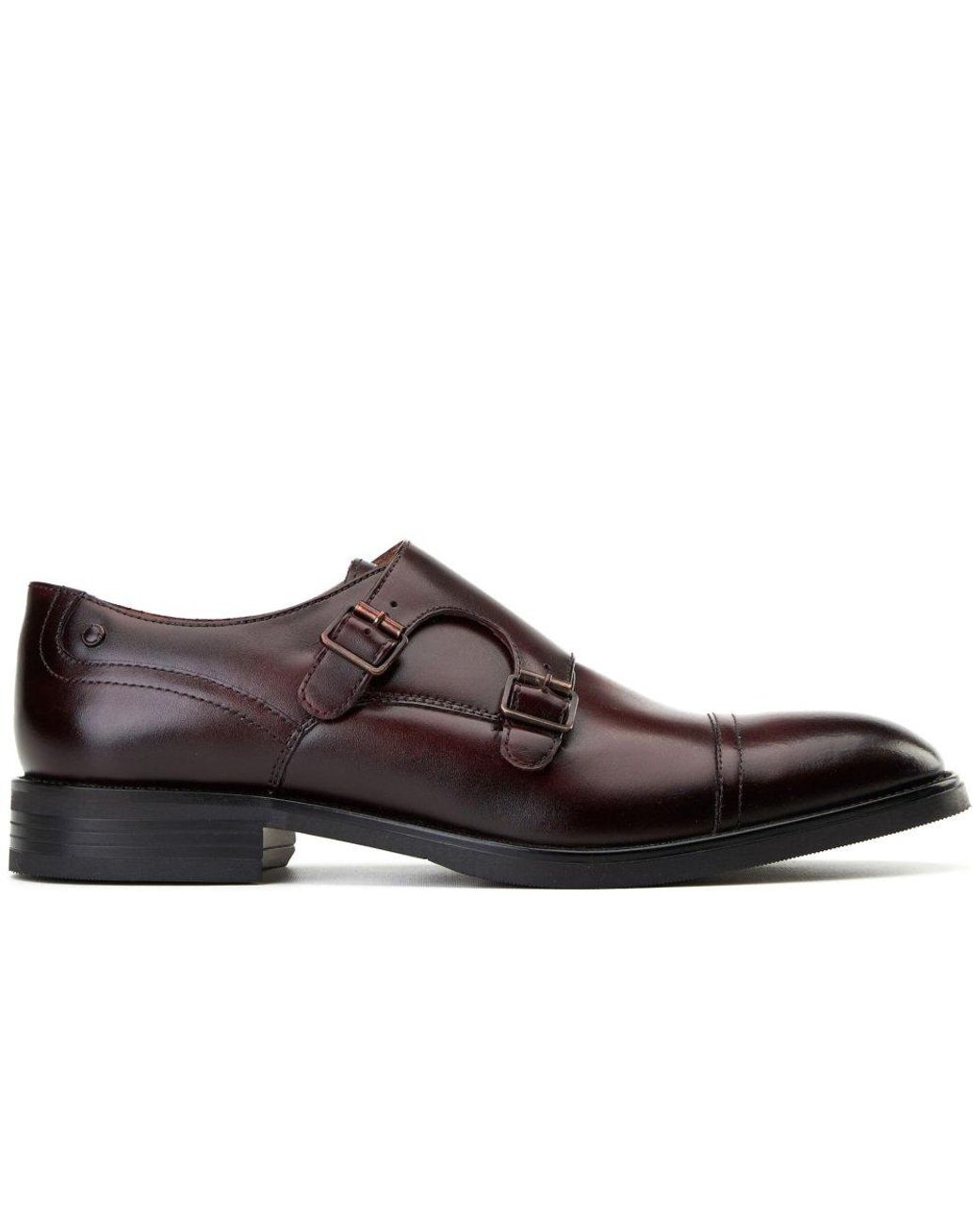 Base London Brown Taper Monk Shoes for men