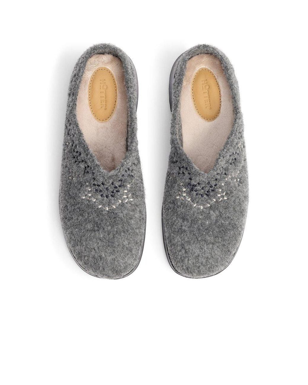 Hotter Gray Cuddle Slippers