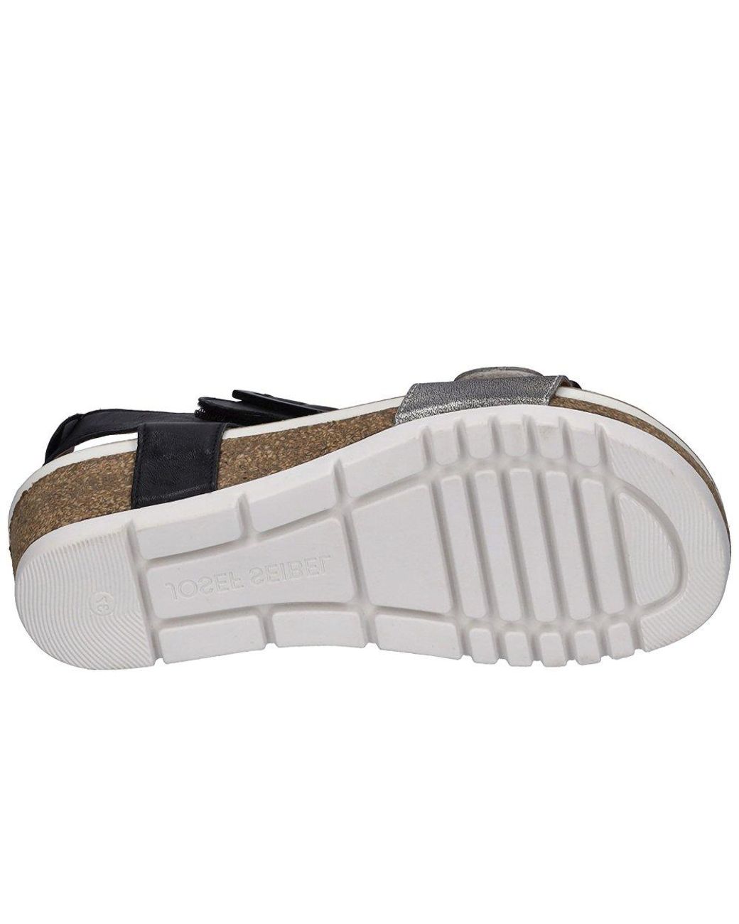Josef Seibel Black Quinn 02 Wedge Sandals Size: 3