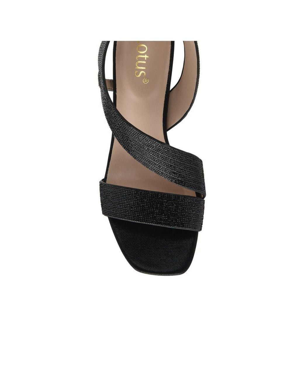 Lotus Black Galacia Heeled Sandals