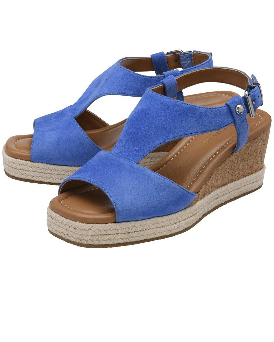 Lotus Blue Madalene Wedge Sandals
