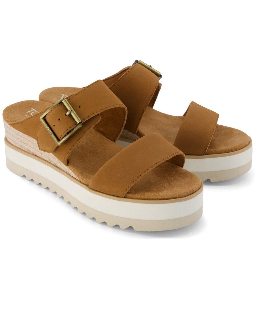 TOMS Brown Diana Wedge Sandals