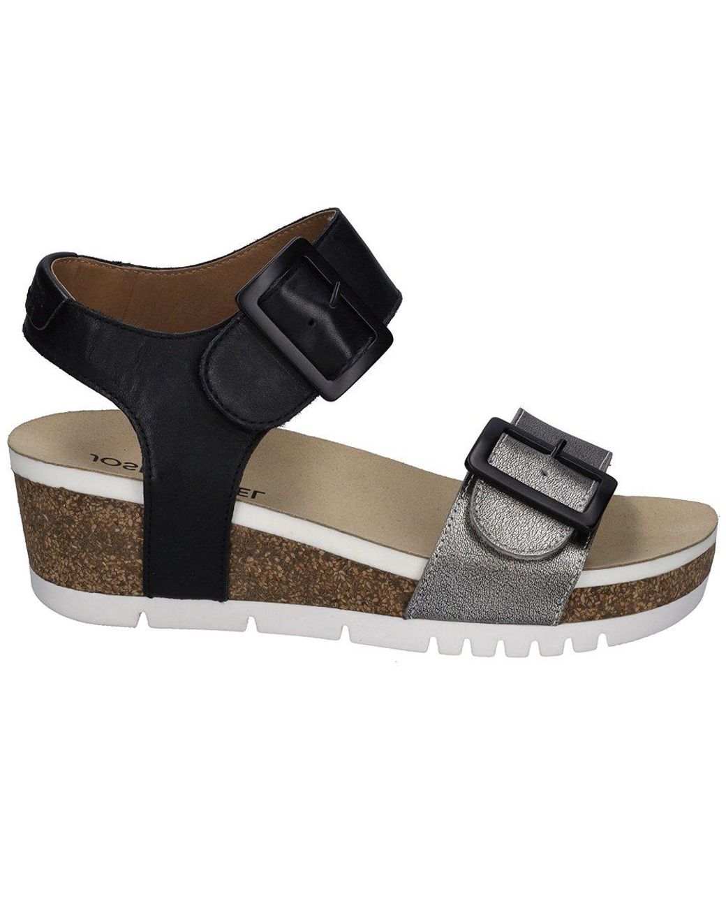 Josef Seibel Black Quinn 02 Wedge Sandals Size: 3