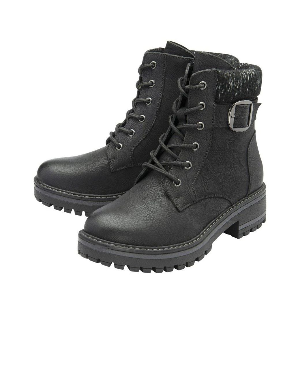 Lotus Black Gretal Wide Fit Ankle Boots