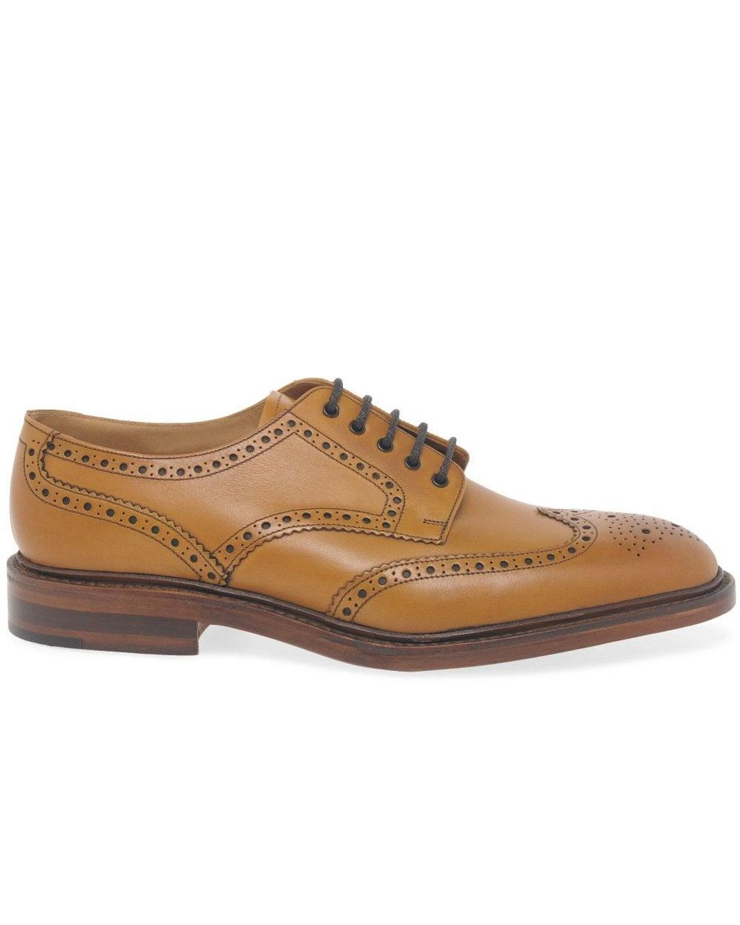 Loake Brown Chester Leather Brogue Shoes for men