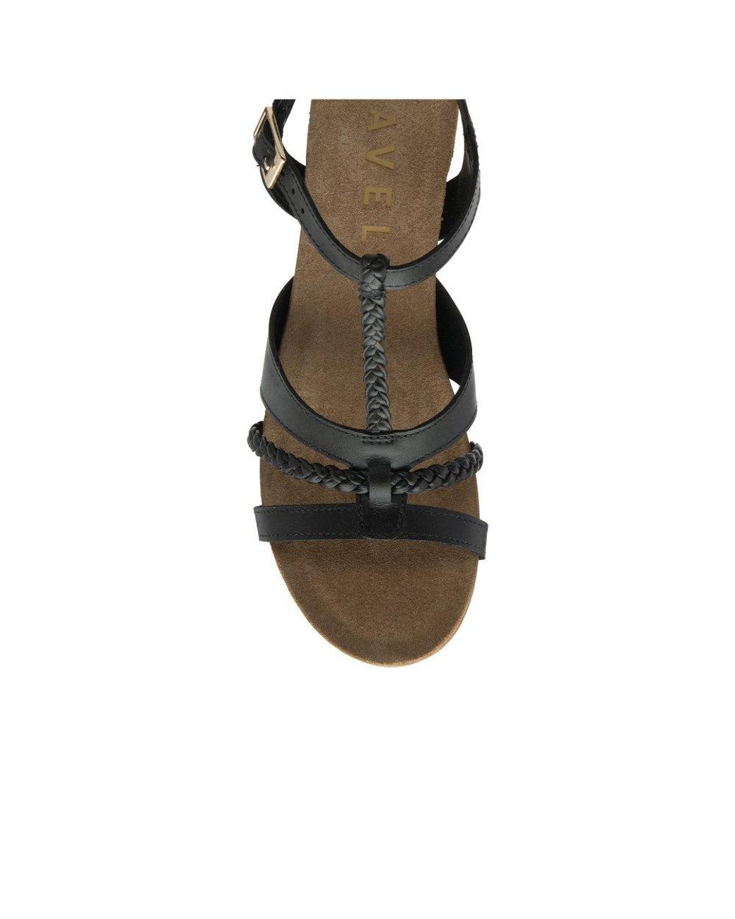 Ravel Black Ardo Wedge Sandals
