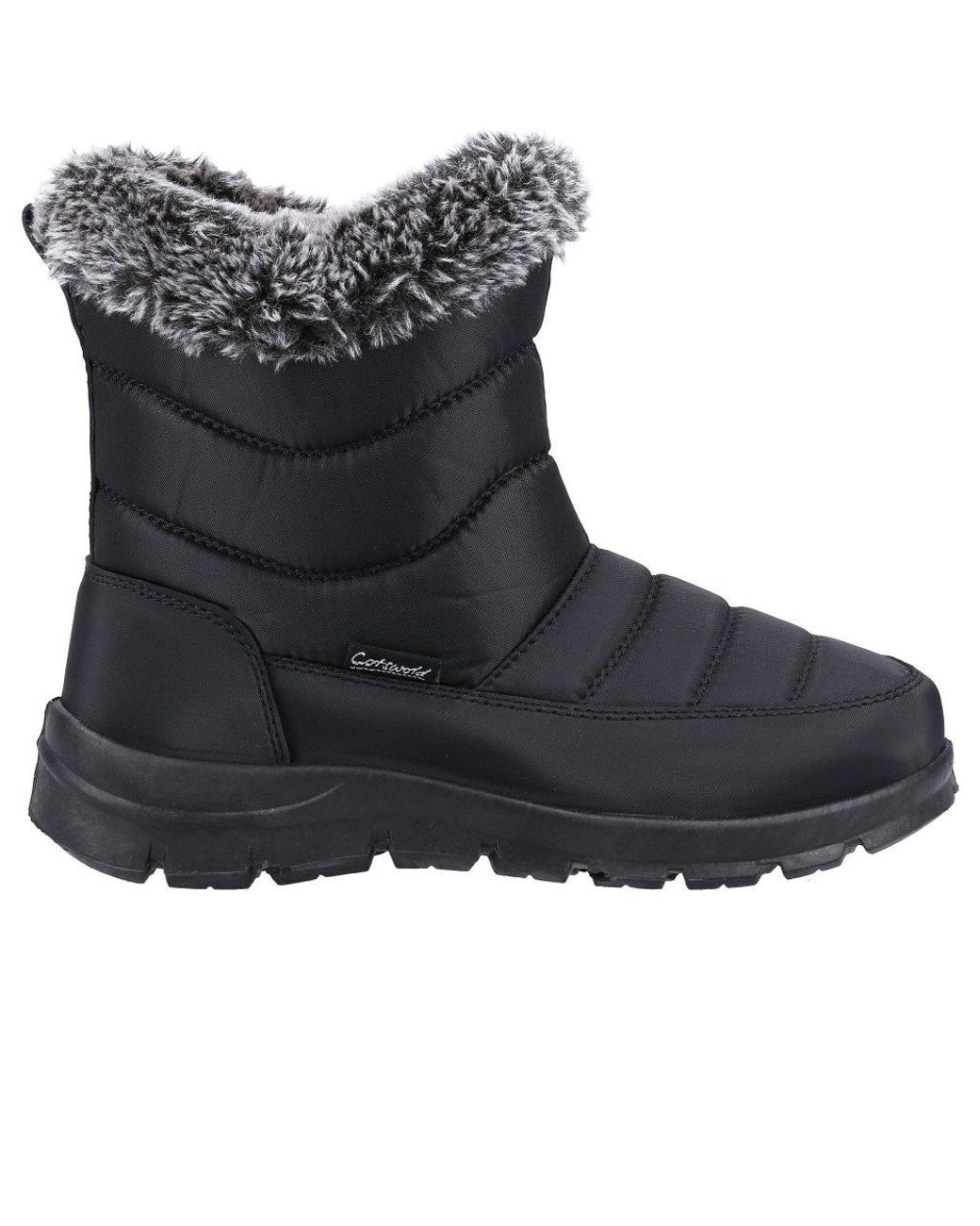 Cotswold Black Longleat Snow Boots