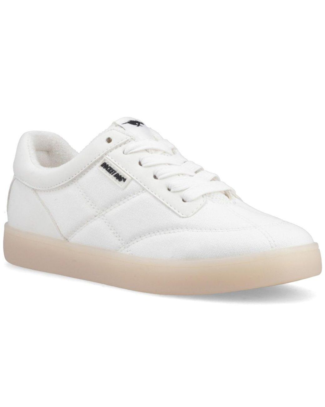 Rocket Dog White Kitty Canvas Pu Trainers