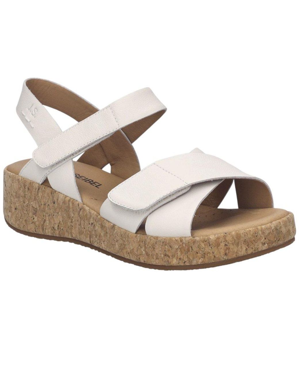 Josef Seibel Metallic Evita 03 Wedge Sandals (Weiss)