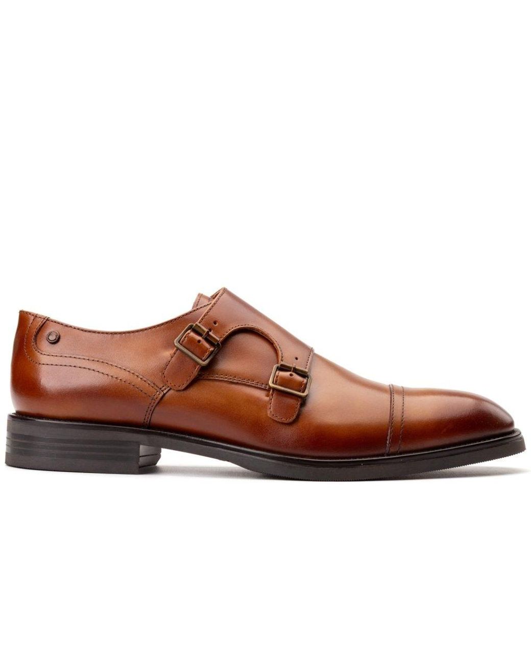 Base London Brown Taper Monk Shoes for men