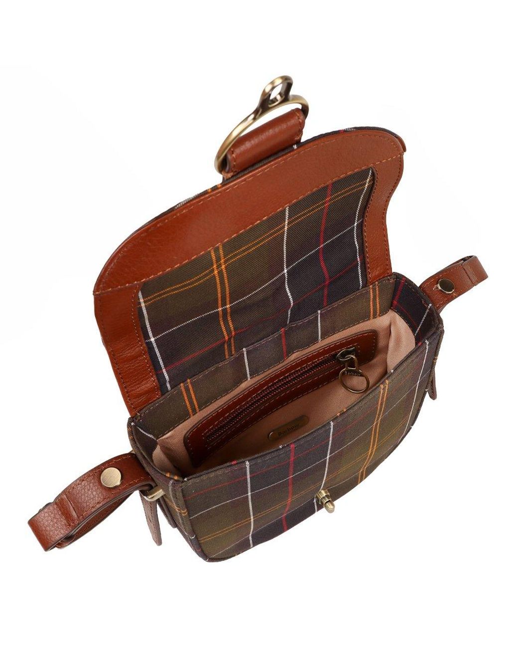Barbour Brown Elm Tartan Crossbody Handbag