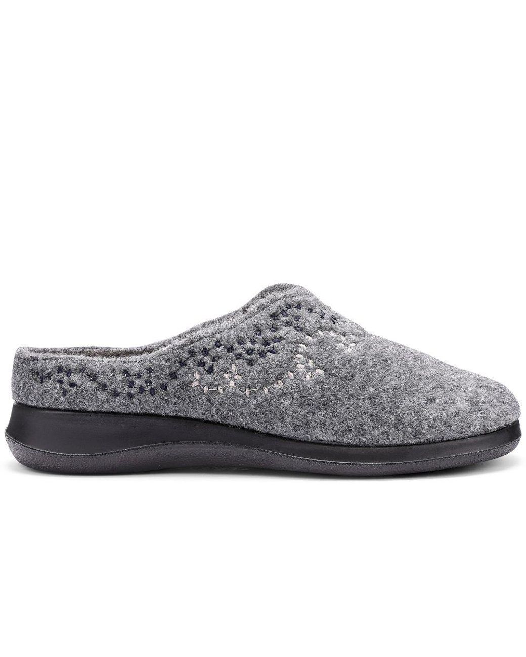 Hotter Gray Cuddle Slippers