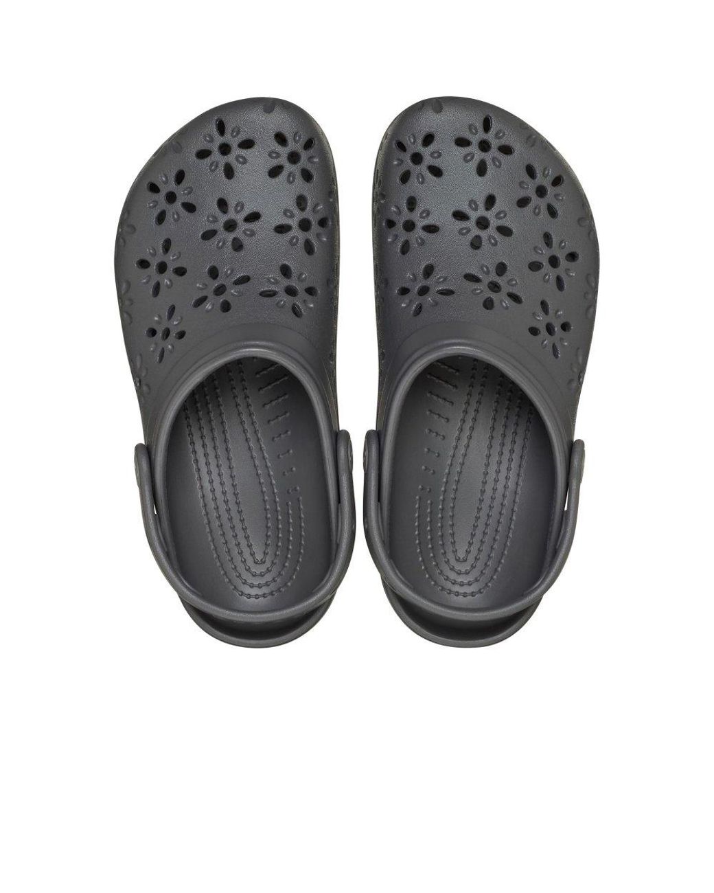 CROCSTM Gray Classic Floral Cut Out Clogs