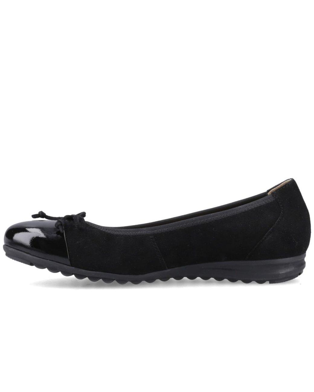 Hush Puppies Black Laurie Toe Cap Ballerinas