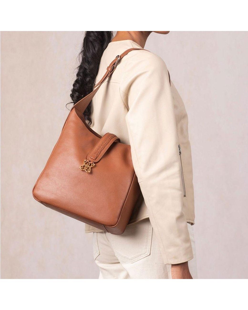 Lakeland Leather Brown Dalston Hobo Bag
