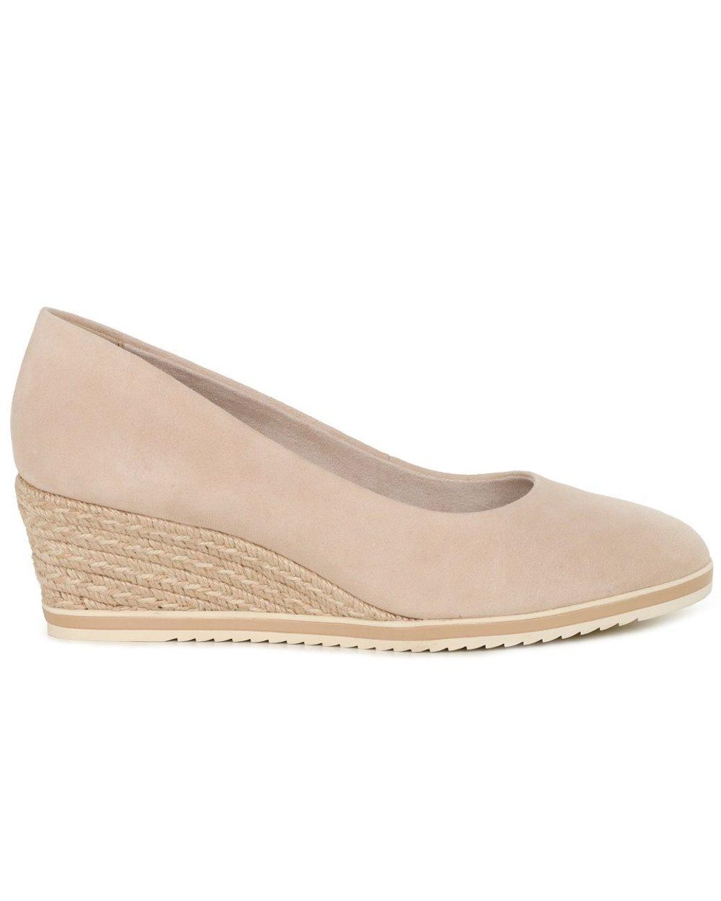 Tamaris Natural Peony Wedge Espadrilles