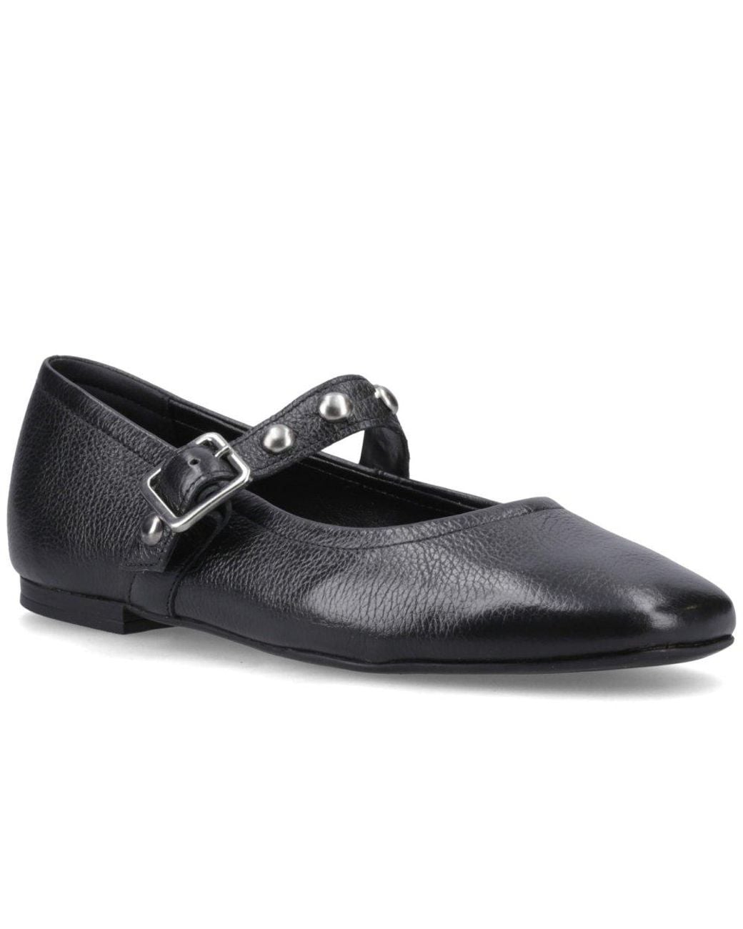 Hush Puppies Black Charlene Stud Ballerinas