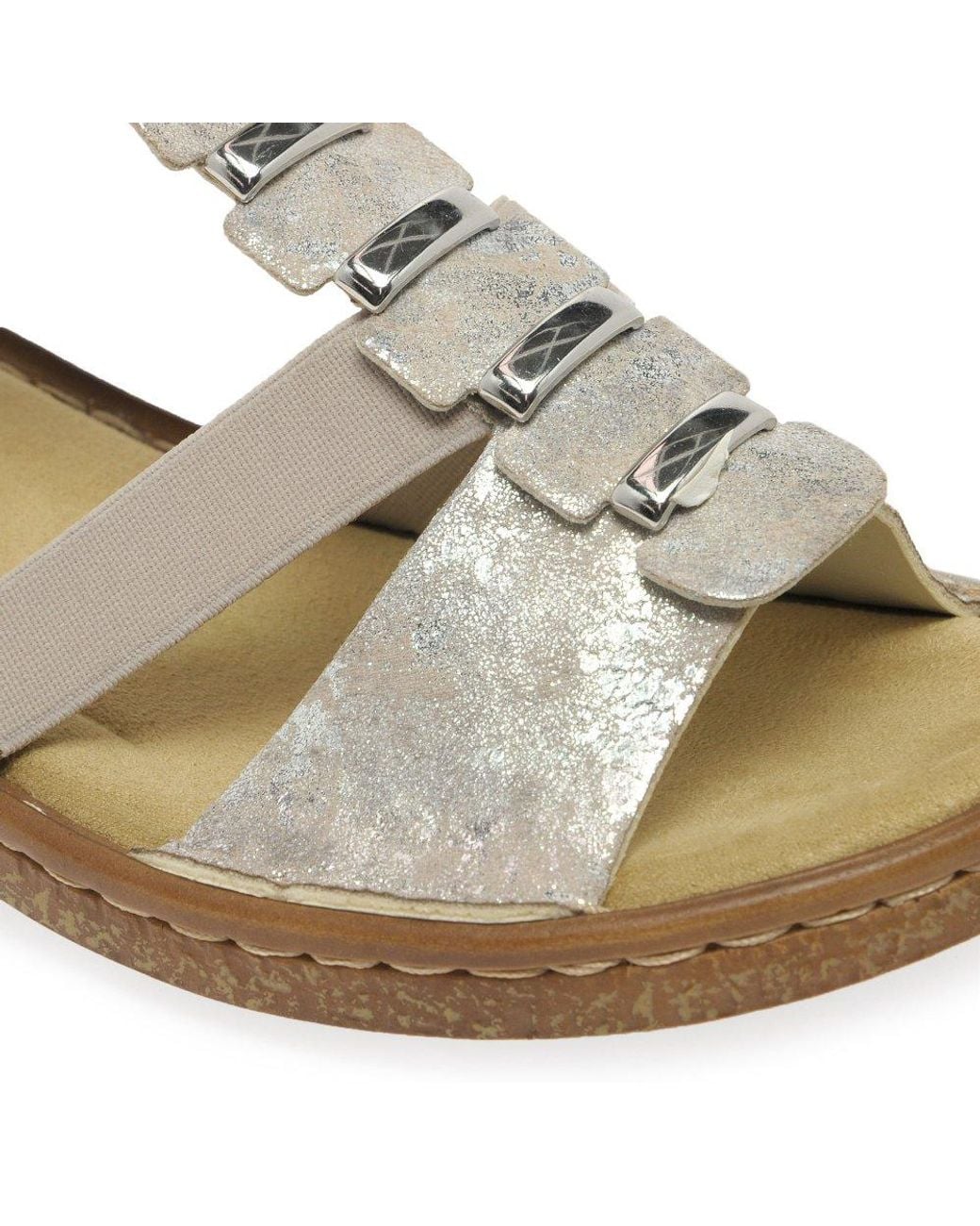 Rieker Metallic Trim Sling Back Sandals