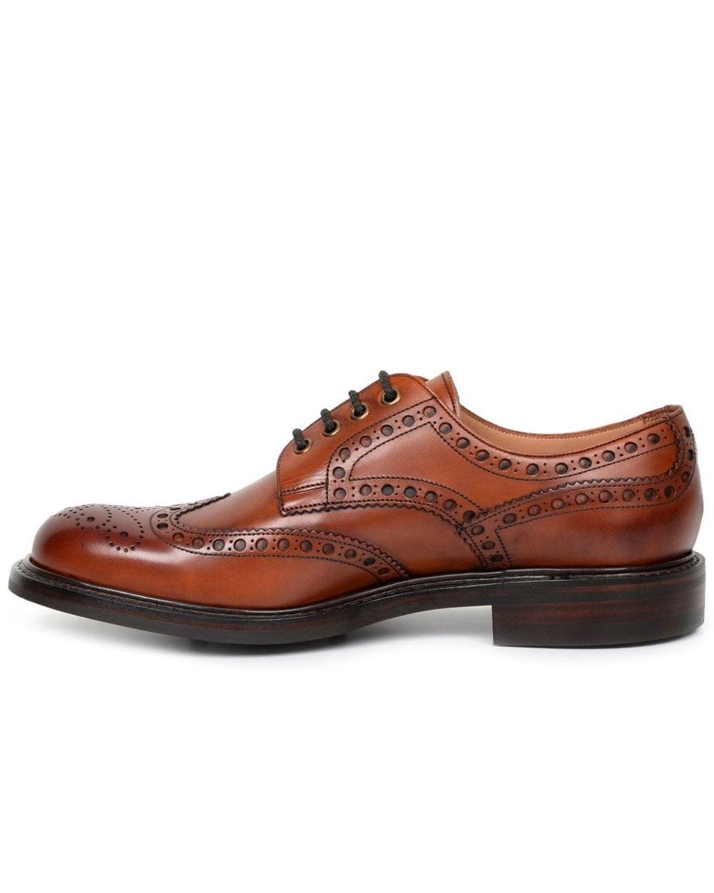 Cheaney Brown Avon Wingcap Brogue Shoe - Dark Leaf Calf Le for men