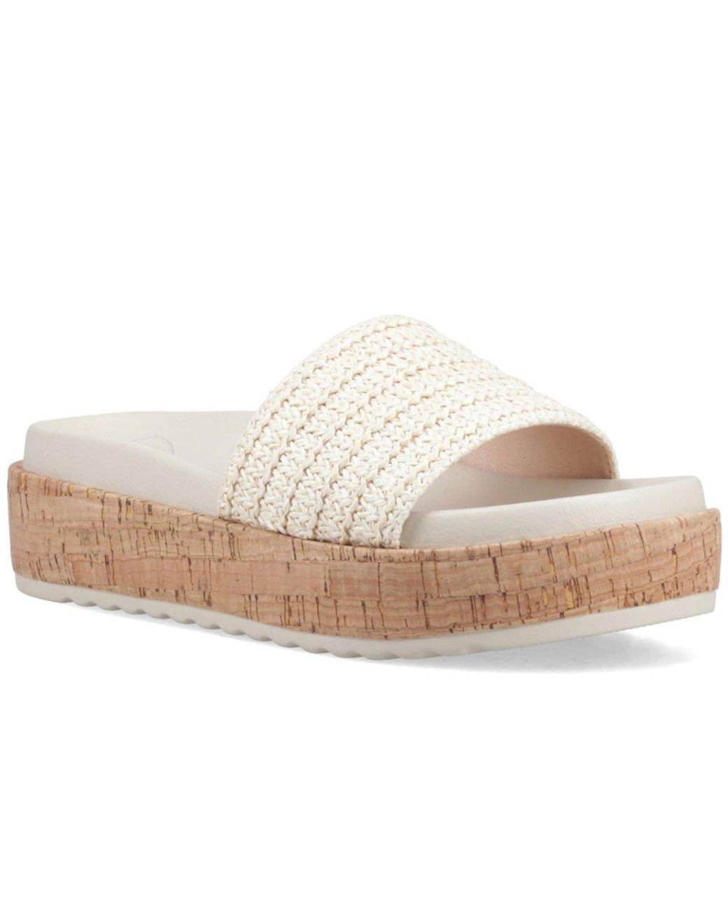 Rocket Dog White Faye Alti Raffia Sandals