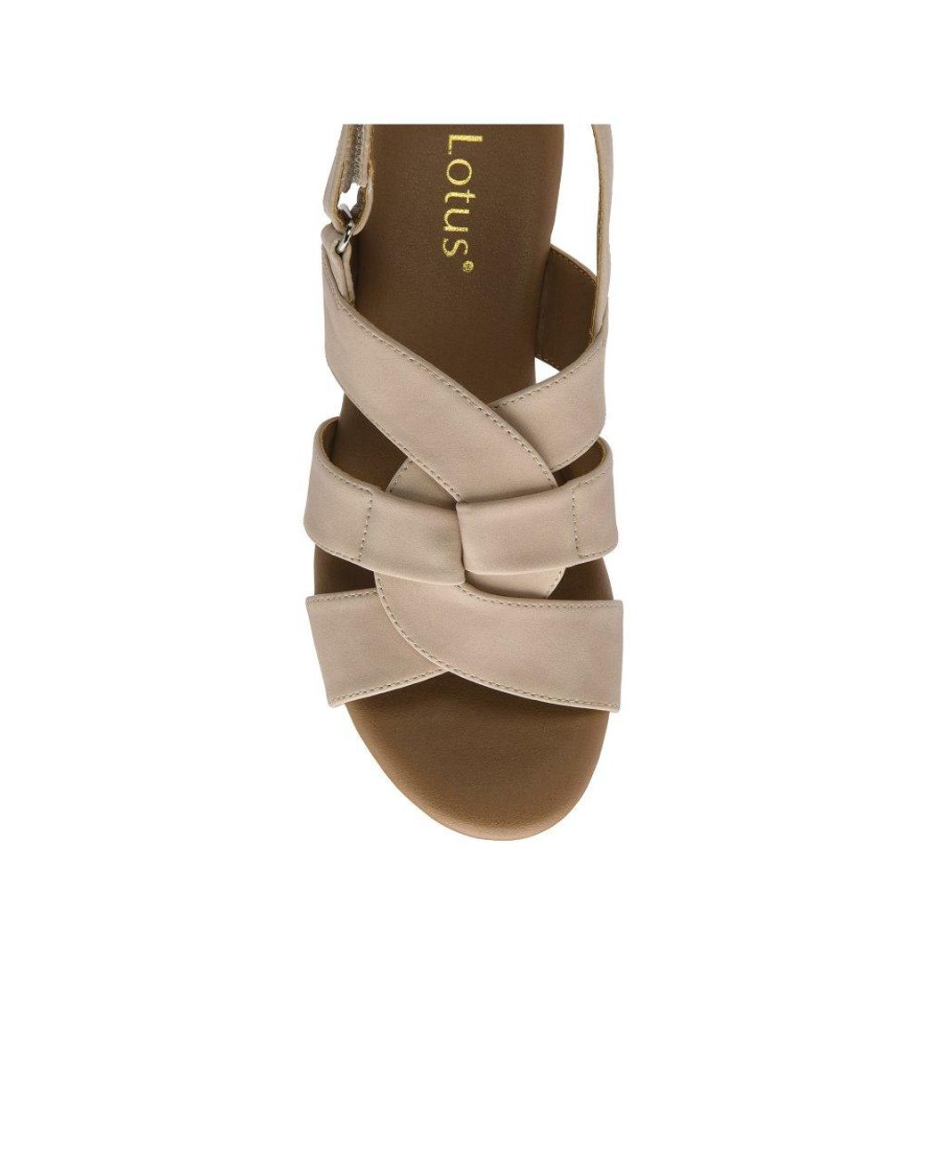 Lotus Metallic Thora Wedge Sandals