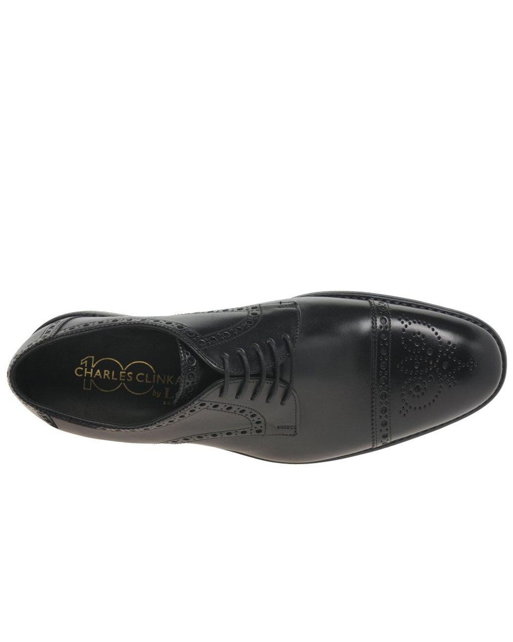 Loake Black Roger Semi Brogues for men