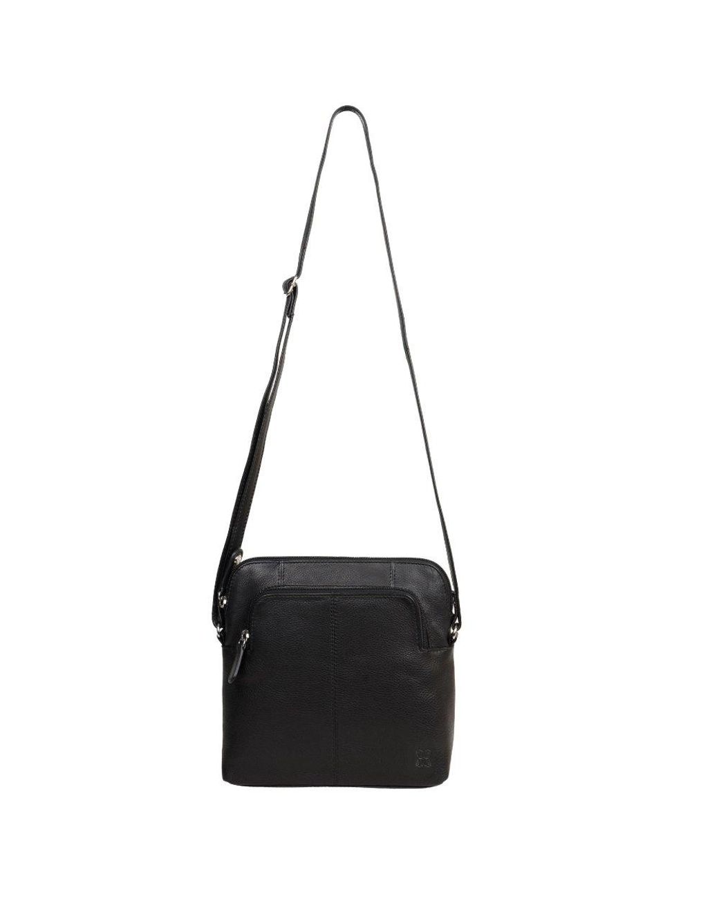 Lakeland Leather Black Raven Cross Body Bag