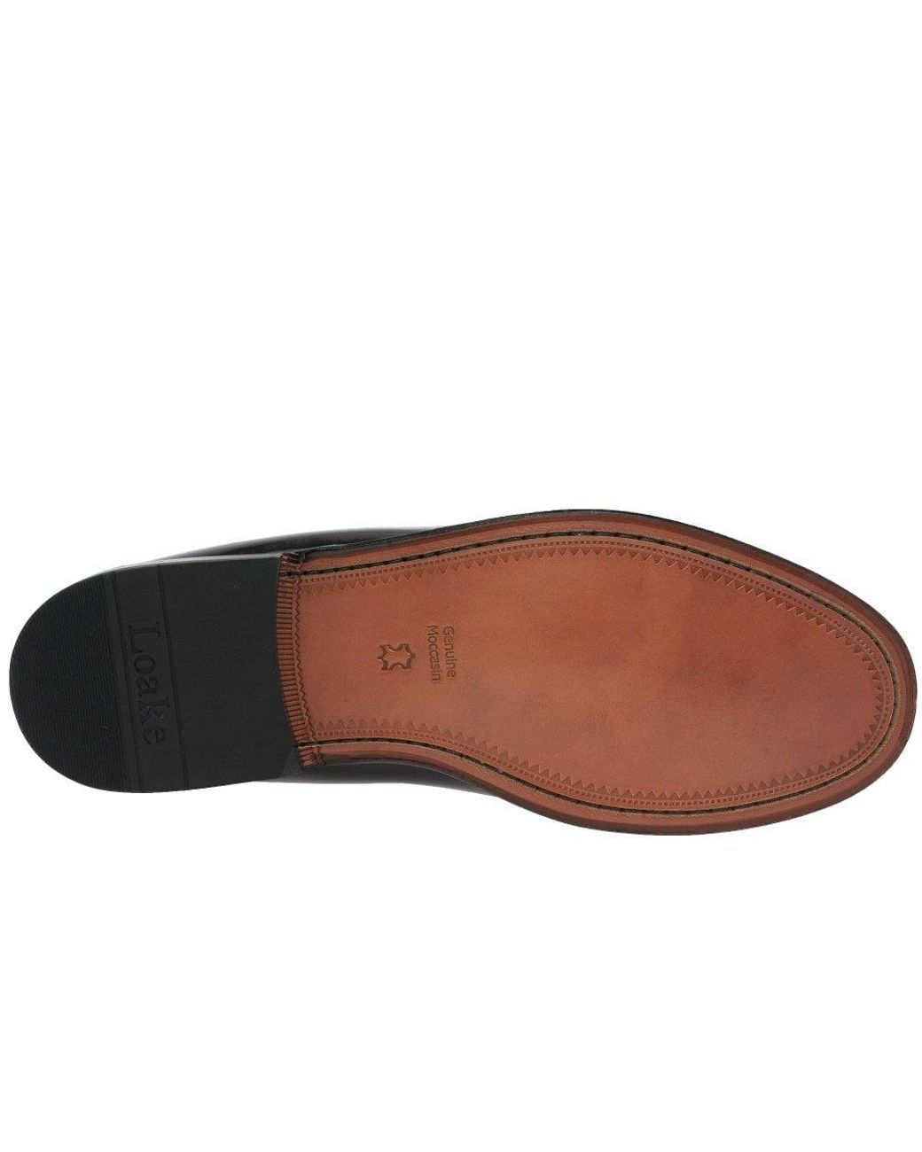 Loake Black Princeton Leather Moccasin Shoes for men