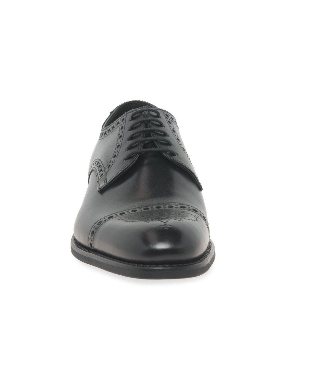 Loake Black Roger Semi Brogues for men