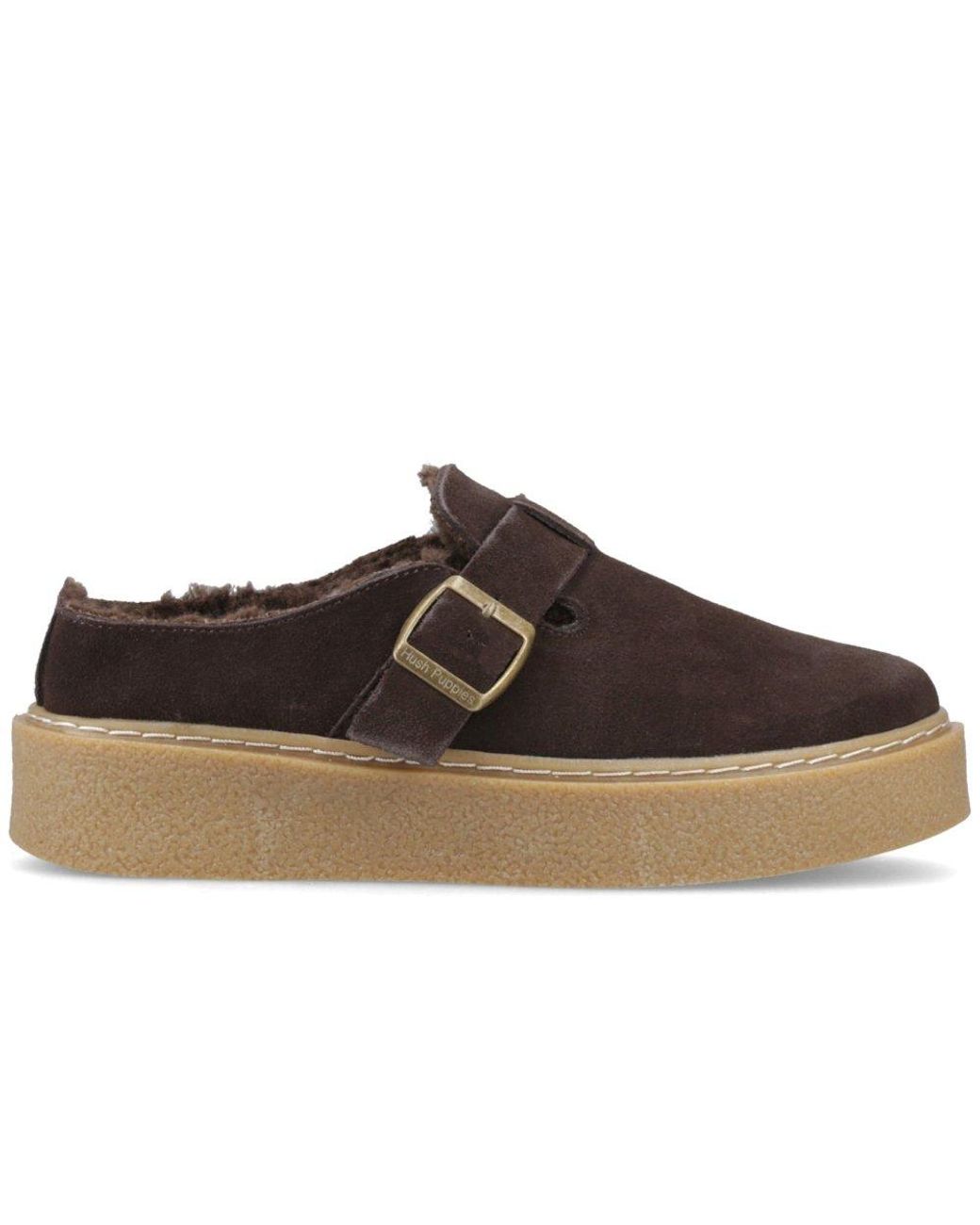 Hush Puppies Brown Blanche Fur Mules
