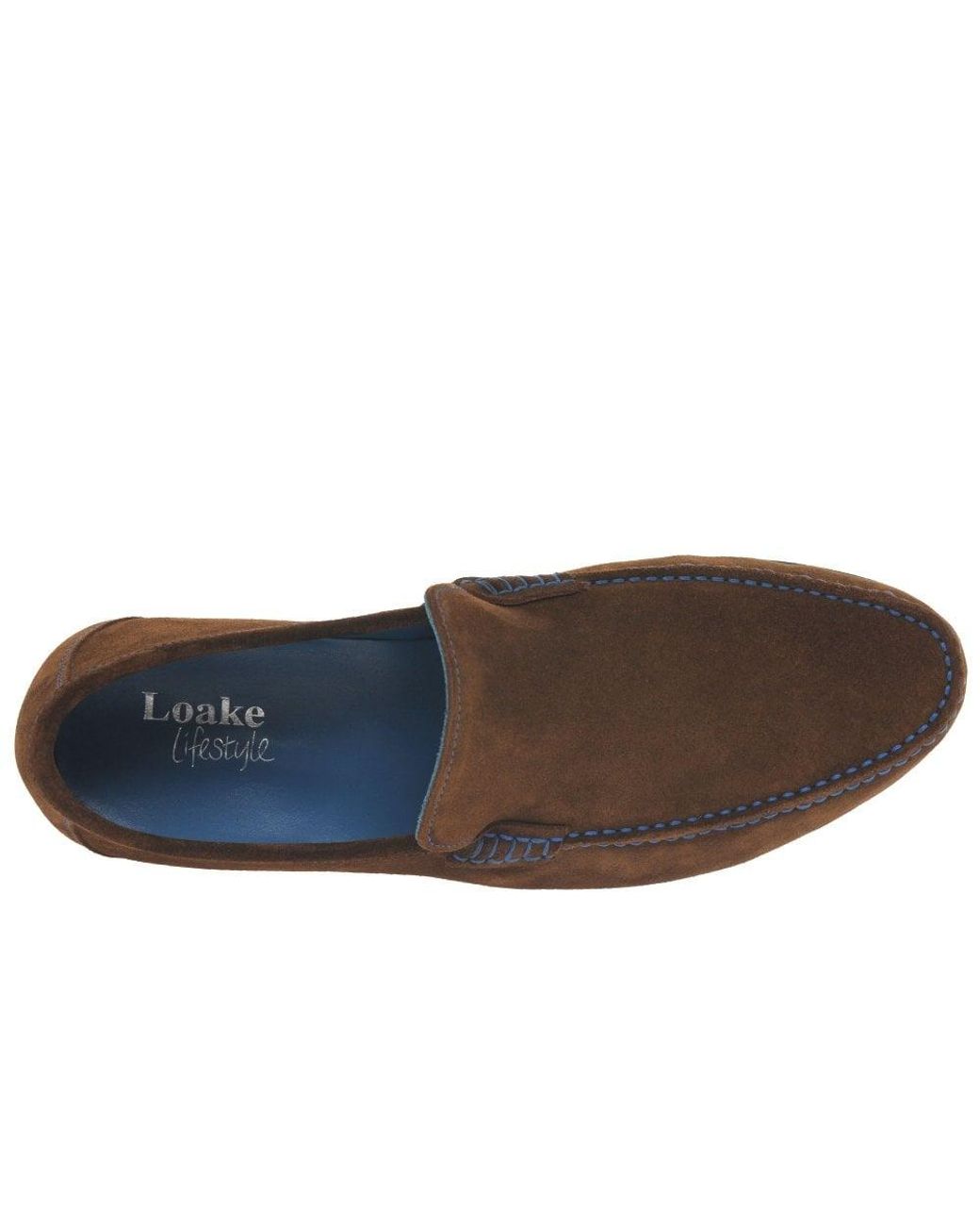 Loake Brown Nicholson Suede Moccasin Shoes for men