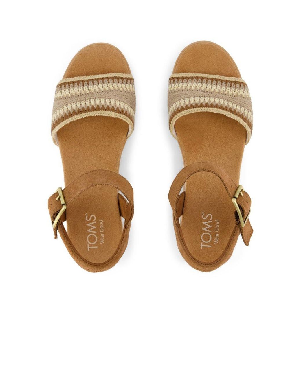 TOMS Metallic Diana Wedge Sandals