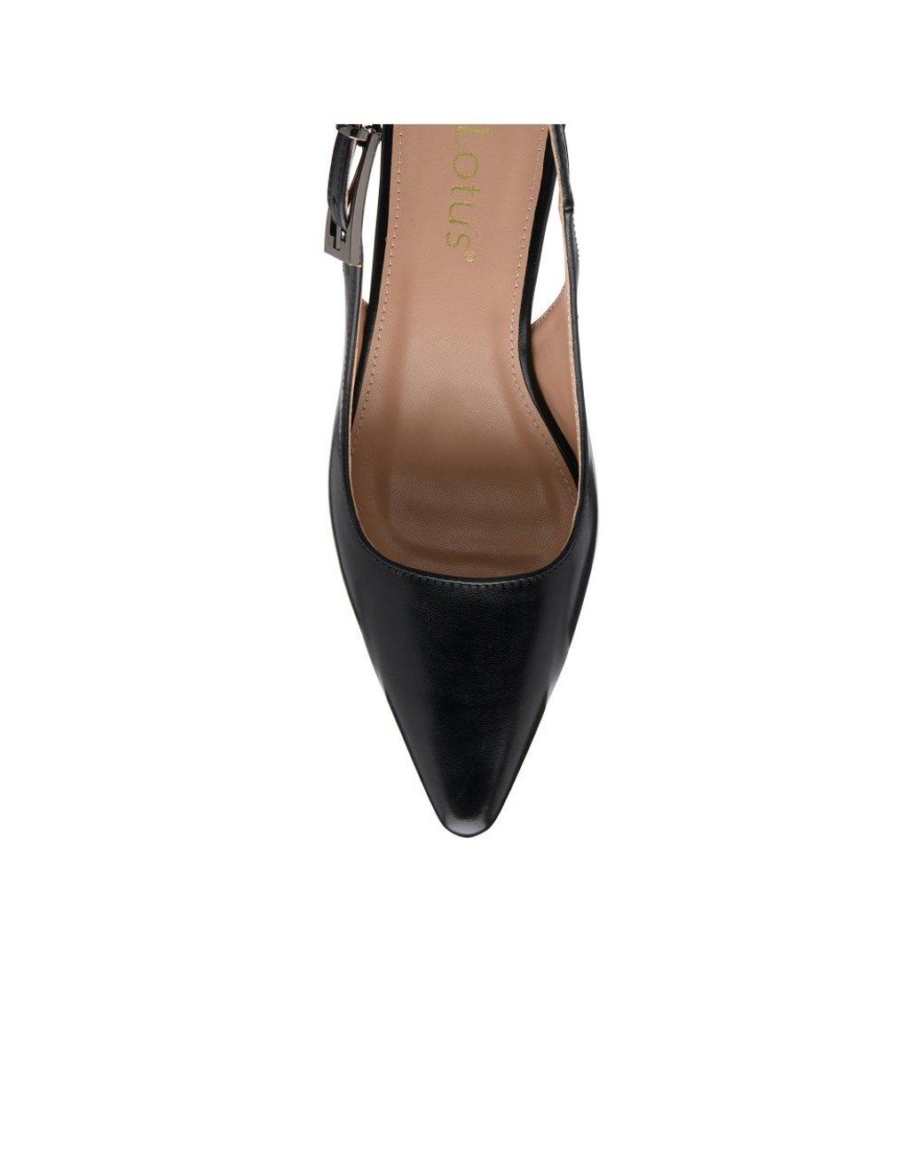 Lotus Black Sharon Slingback Court Shoes