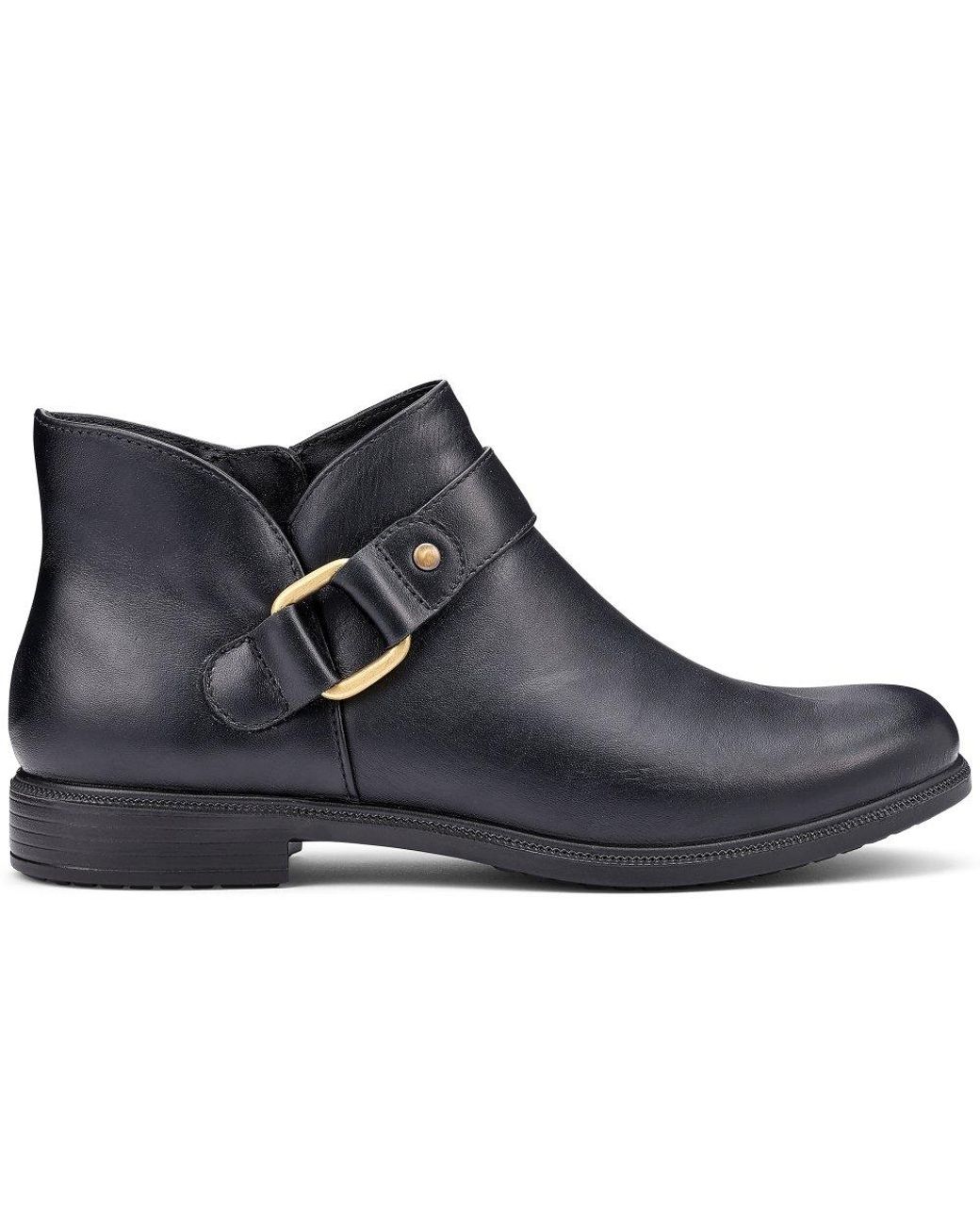 Hotter Black Linton Wide Fit Ankle Boots