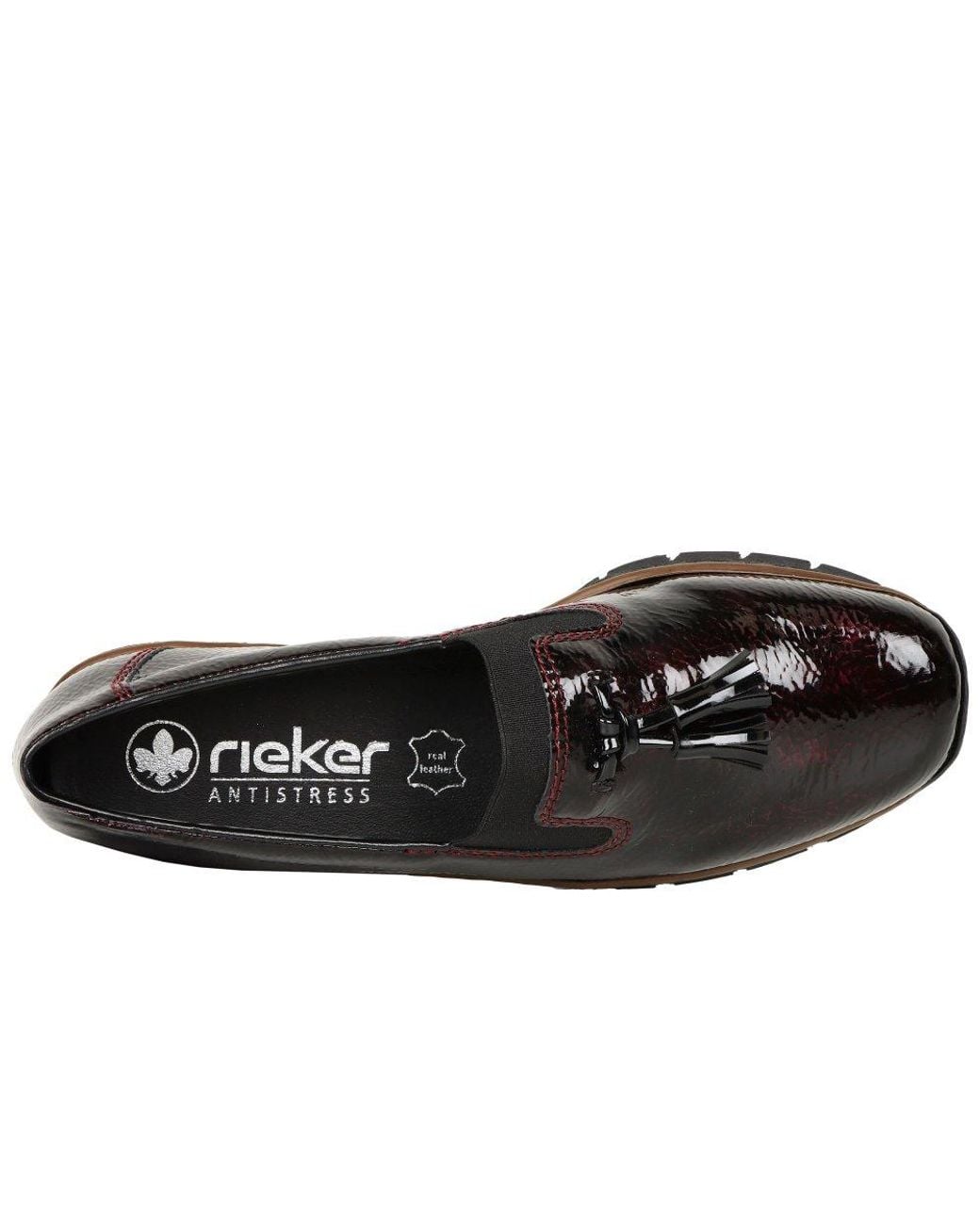 Rieker Black Gleam Tassel Loafers