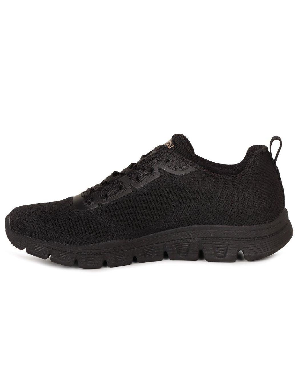 Skechers Black Bob Sport B Lite Lace Trainers
