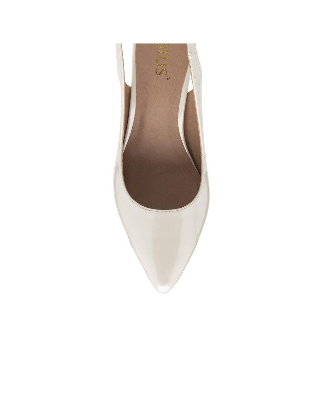 Lotus White Sharon Slingback Court Shoes