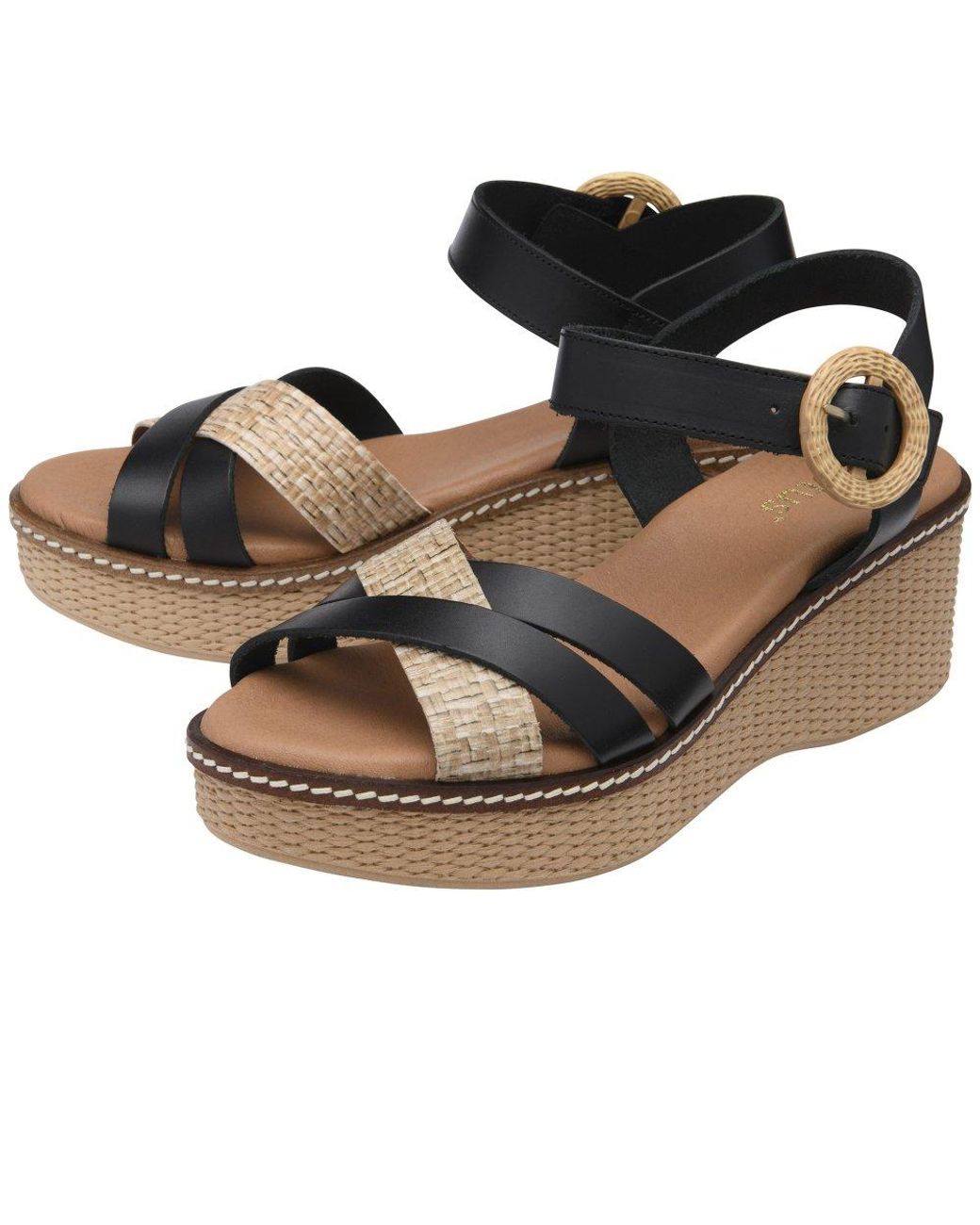 Lotus Metallic Amalia Wedge Sandals