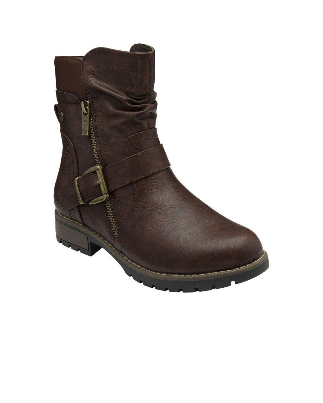 Lotus Brown Tulia Wide Fit Calf Boots