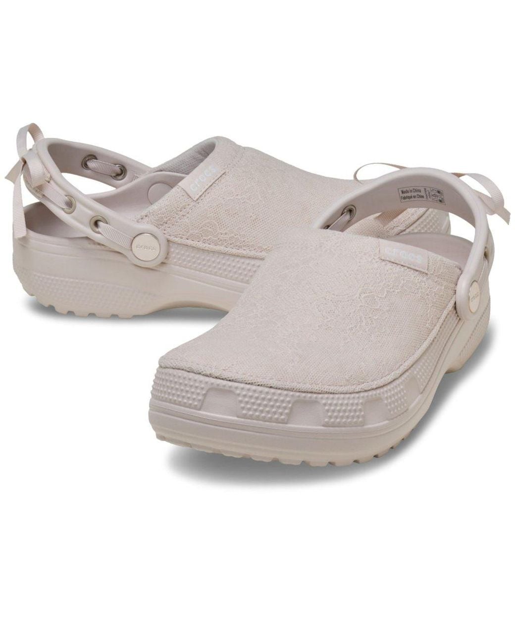CROCSTM White Crafted Lace Clogs