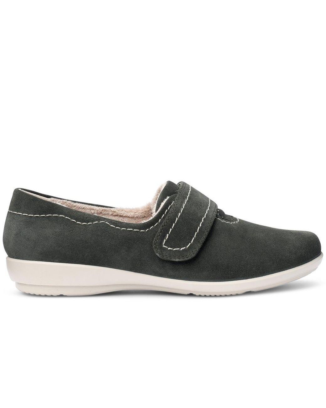 Hotter Gray Toasty Wide Fit Slippers